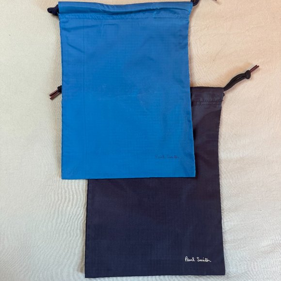 Paul Smith Dust Bag Set - Dark Blue & Aqua Blue - 8.5in x 11.5in - Picture 2 of 5